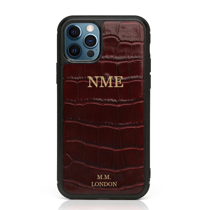 MM London Universal Crocodile Burgundy iPhone Case